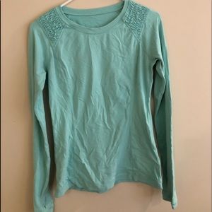 Blue Lululemon Long Sleeve with Ruffled Sleeves